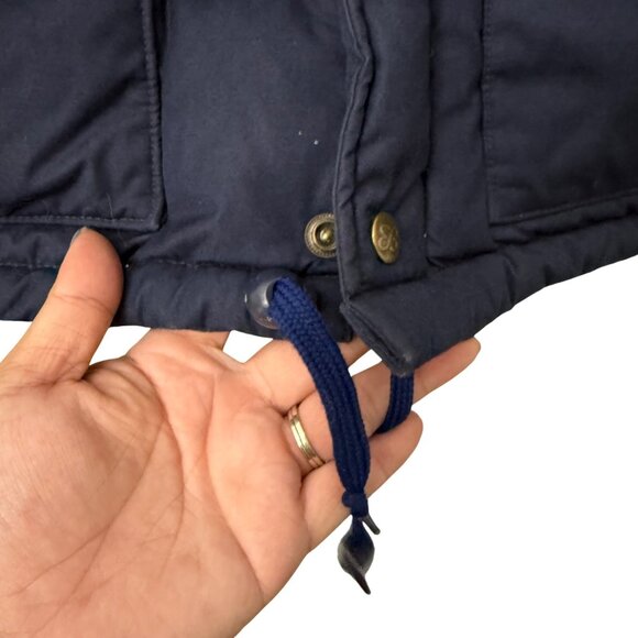 Vintage Eddie Bauer Navy Goose Down Puffer Zip Snap Jacket Mens Size Large - Picture 7 of 9